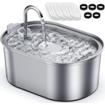 Subzonal - 3, 2 l fontaine a eau chat en acier inoxydable, equip�e de 4 filtres a charbon et 5 filtres ...