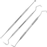 Subzonal - lot de 3 outils de nettoyage professionnel pour dents d'animaux domestiques, en acier inoxydable, ...