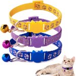 Subzonal - 3 pi�ces collier de chat anti - etranglement avec boucle, s�curit� et sonnette, collier r�glable ...