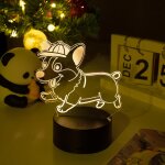 Subzonal - 3d lampe chien, veilleuse chien pour enfant, illusion 3d lampe, 3d veilleuse chien en train ...