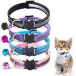 Subzonal - lot de 4 collier chat anti etranglement, collier s�curit� pour chaton r�glable avec clochette ...