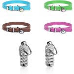 Subzonal - lot de 4 colliers en cuir pour animaux de compagnie avec cloche rglable, boucle de scurit, ...