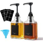 Subzonal - axim lot de 2 bouteilles de sirop de café avec pompe et etiquettes, 500 ml Subzonal - axim lot de 2 bouteilles de sirop de café avec pompe et etiquettes, 500 ml
