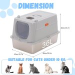Subzonal - bac litiere pour chat, en acier inoxydable maisons de toilette pour chats, taille xxl 60 x ...