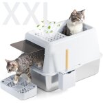 Subzonal - bac litiere pour chat xxl en acier inoxydable, maison de toilette chat 26l grande capacit, ...