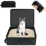 Subzonal - bac a litiere de voyage pour chat avec couvercles, pliable litiere portable pour chat, impermable, ...