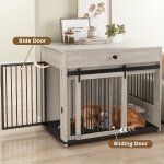 Subzonal - caisse pour chien de grande taille, caisse pour animaux de style meuble avec portes coulissantes, ...