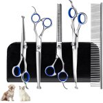 Subzonal - ciseaux toilettage chien professionnel kit, acier inoxydable avec pointe ronde de scurit, ...