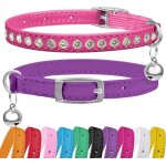 Subzonal - collier pour chat (lot de 2) avec clochette, strass, cuir pu et sangle elastique, taille rglable ...