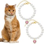 Subzonal - collier de perles pour chat, 2 pièces, pendentif en forme de c?ur, strass, mignon, pour animal ... Subzonal - collier de perles pour chat, 2 pièces, pendentif en forme de c?ur, strass, mignon, pour animal ...