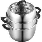 Subzonal - cuiseur vapeur à 3 etages 28 cm cuit vapeur avec 1 marmite de 8 l 1 panier 2 plateaux à vapeur ... Subzonal - cuiseur vapeur à 3 etages 28 cm cuit vapeur avec 1 marmite de 8 l 1 panier 2 plateaux à vapeur ...