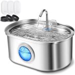 Subzonal - fontaine a eau inox pour chat, 3. 2l distributeur eau chat pour ultra silencieuse avec lumière ... Subzonal - fontaine a eau inox pour chat, 3. 2l distributeur eau chat pour ultra silencieuse avec lumière ...