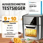 Subzonal - friteuse  air chaud numrique 12 l, four xxl en inox airfryer + minuterie, cran tactile, ...