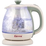 Subzonal - girmi bouilloire + thire aux herbes bl41 dans verre 1100 w, sans fil 1 litre, vert l'eau ...