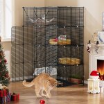 Subzonal - grande cage pour chat a 4 niveaux avec hamac, 4 portes, 3 echelles, enclos extrieur pour ...