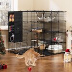 Subzonal - grande cage pour chat avec cube de rangement, enclos catio d'intérieur en métal avec grand ... Subzonal - grande cage pour chat avec cube de rangement, enclos catio d'intérieur en métal avec grand ...