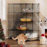 Subzonal - grande cage pour chat d'intrieur, enclos en fil mtallique a 4 niveaux avec 4 portes, 3 echelles, ...