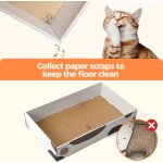 Subzonal - griffoir pour chat en carton avec bote pour collecter les restes sans dsordre, griffoir ...