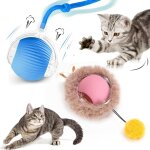 Subzonal - jouet interactif pour chat, jouet chat, balle chats interactive avec oreilles et queue en ...