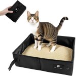 Subzonal - litiere de voyage pour chat, 45 x 36. 5 x 12. 5 cm pliable caisse a chat pour litiere convient ...