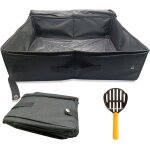 Subzonal - litiere de voyage pour chat pliable avec couvercle, bac a liti�re pour chat portable avec ...