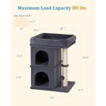 Subzonal - maison arbre a chat pour grande chat, 3 etagestonneau a gratter pour chats, gross perchoir, ...