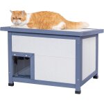 Subzonal - maison pour chat extrieur isole et chauffe, abri confortable en bois avec matriaux isolants, ...