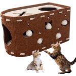 Subzonal - niche pour chat d'int�rieur, maison chats int�rieur en feutre, grotte avec jeu tunnel, confortable ...