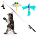 Subzonal - plumeau de jeu pour chat, 3pcs baguette pour chat intéractive avec plume télescopique avec ... Subzonal - plumeau de jeu pour chat, 3pcs baguette pour chat intéractive avec plume télescopique avec ...