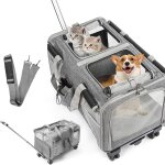 Subzonal - sac a roulettes pour chat chien pliable transporteur roulant, sac de transport chats poign�e ...