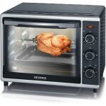 Subzonal - severin mini - four  chaleur tournante 30 l avec tournebroche, four posable 1 600 w design ...