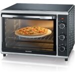 Subzonal - severin mini - four  chaleur tournante 42 l avec pierre  pizza et tournebroche, four posable ...