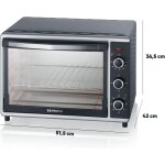Subzonal - severin mini - four  chaleur tournante 42 l avec pierre  pizza et tournebroche, four posable ...