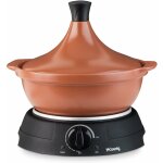 Subzonal - taj3 tajine electrique 3 l en terre cuite, mijoteuse, poign�e, acier inoxydable, tajines et ...