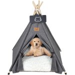 Subzonal - tente de tipi pour chien animaux tente avec coussin lavable niche chien et chat intrieur ...
