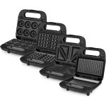 Subzonal - wasy appareil croque - monsieur joy600, multifonctions 4 en 1, gaufrier, donut, panini, grill, ...