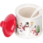 Sucrier en c�ramique bonhomme de neige avec cuill�re