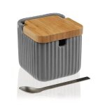 Sucrier cramique gris