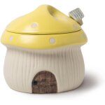 Sucrier champignon en c�ramique avec cuill�re ¿ d�coratif jaune