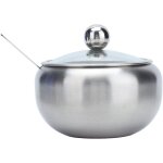 Sucrier et sali�re avec couvercle transparent et cuill�re