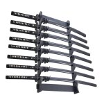Support bois murale 8 places katana epee presentoir d�coration