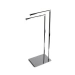 Support chrome a 2 essuie - mains avec base rectangulaire