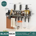 Support de cuisine multifonctionnel 40 / 50 cm etag�re baguettes tube avec crochet organisateur de cuisine ...