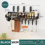 Support de cuisine multifonctionnel 40 / 50 cm etagre baguettes tube avec crochet organisateur de cuisine ...