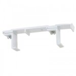 Support double de tringle � rideau - aluminium - duralac - blanc boulet