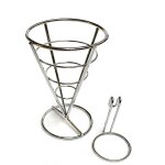 Support a frites en acier inoxydable, panier a cône, support a frites, panier en fil métallique avec ... Support a frites en acier inoxydable, panier a cône, support a frites, panier en fil métallique avec ...