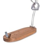 Support a jambon pliable pivotant 2 positions en bois et acier inoxydable - 3 claveles