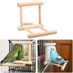 Support de jeu d'oiseaux en bois, echelle d'escalade multicouche, station de balanoire, poteau, bton ...