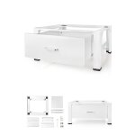 Support lave - linge et sèche - linge avec tiroir - nedis - capacité de charge 150 kg - blanc Support lave - linge et sèche - linge avec tiroir - nedis - capacité de charge 150 kg - blanc