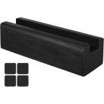 Support pour miroir sur pied en bois noir support stable antid�rapant poign�e bois 25 x 7, 5 x 6, 8 cm ...